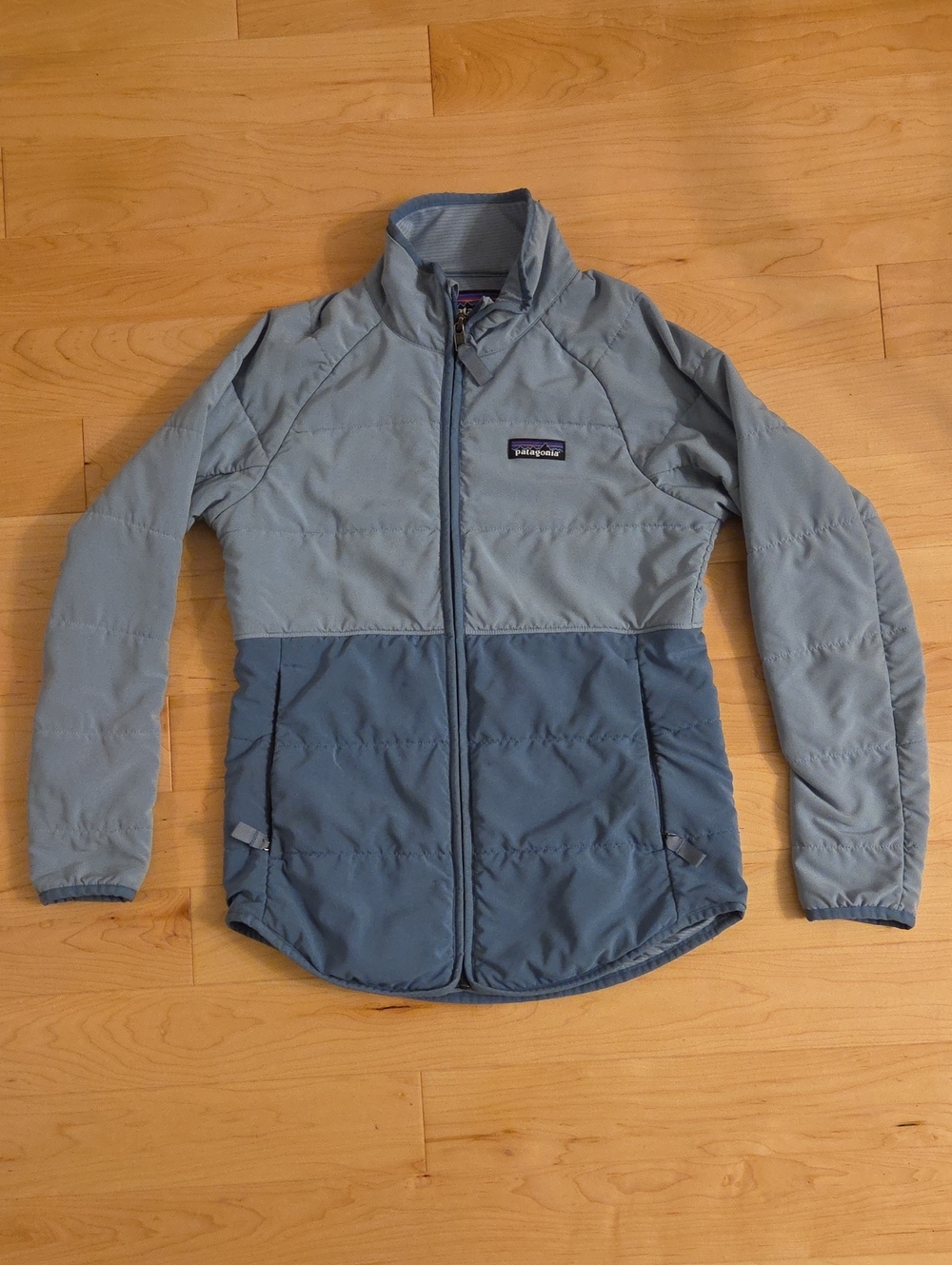 Patagonia Two-Tone Light and Slate Blue Puffer Jacket